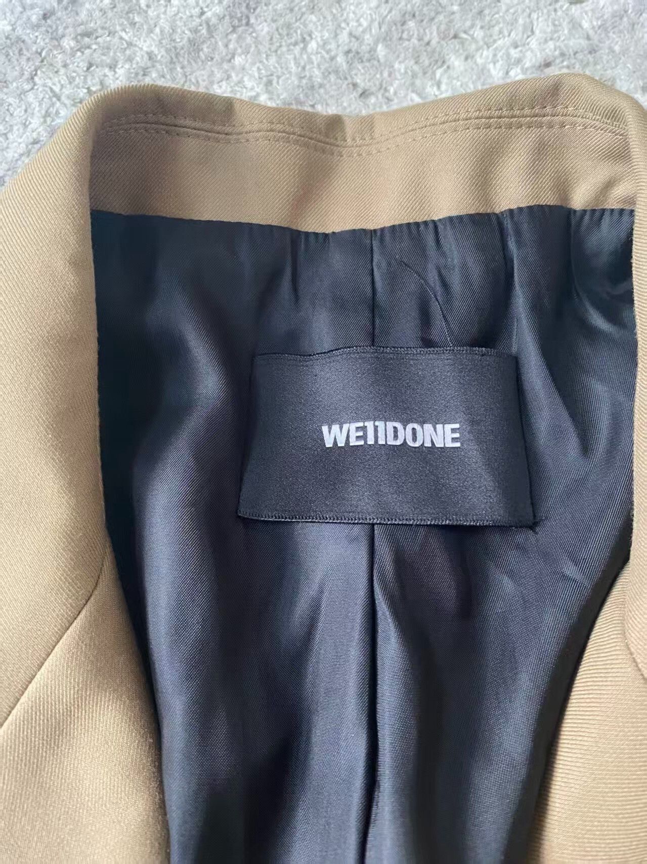 WE11DONE we11done logo jacket coat in beige Size US S / EU 44-46 / 1 - 3 Thumbnail