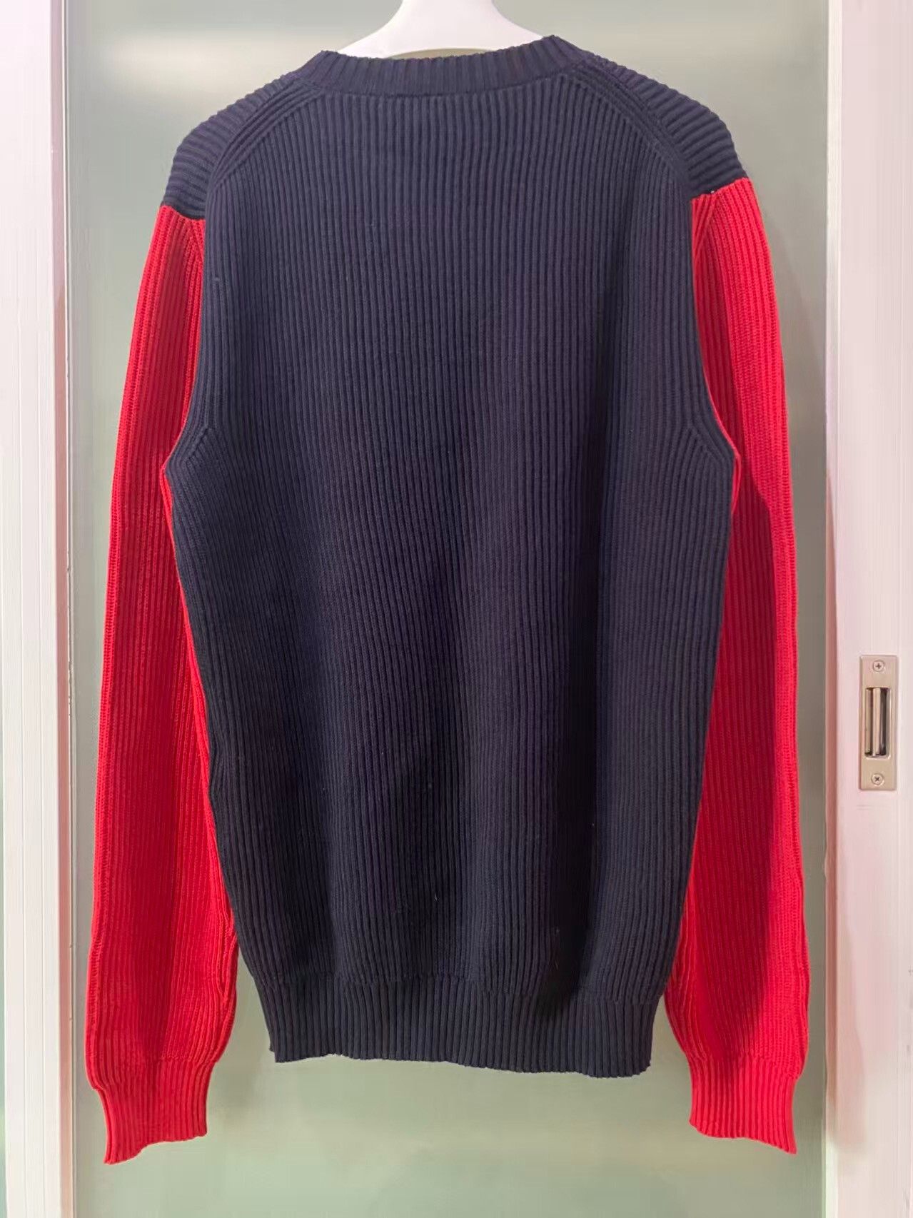 Versace versace knitted sweater in navy and red Size US L / EU 52-54 / 3 - 2 Thumbnail