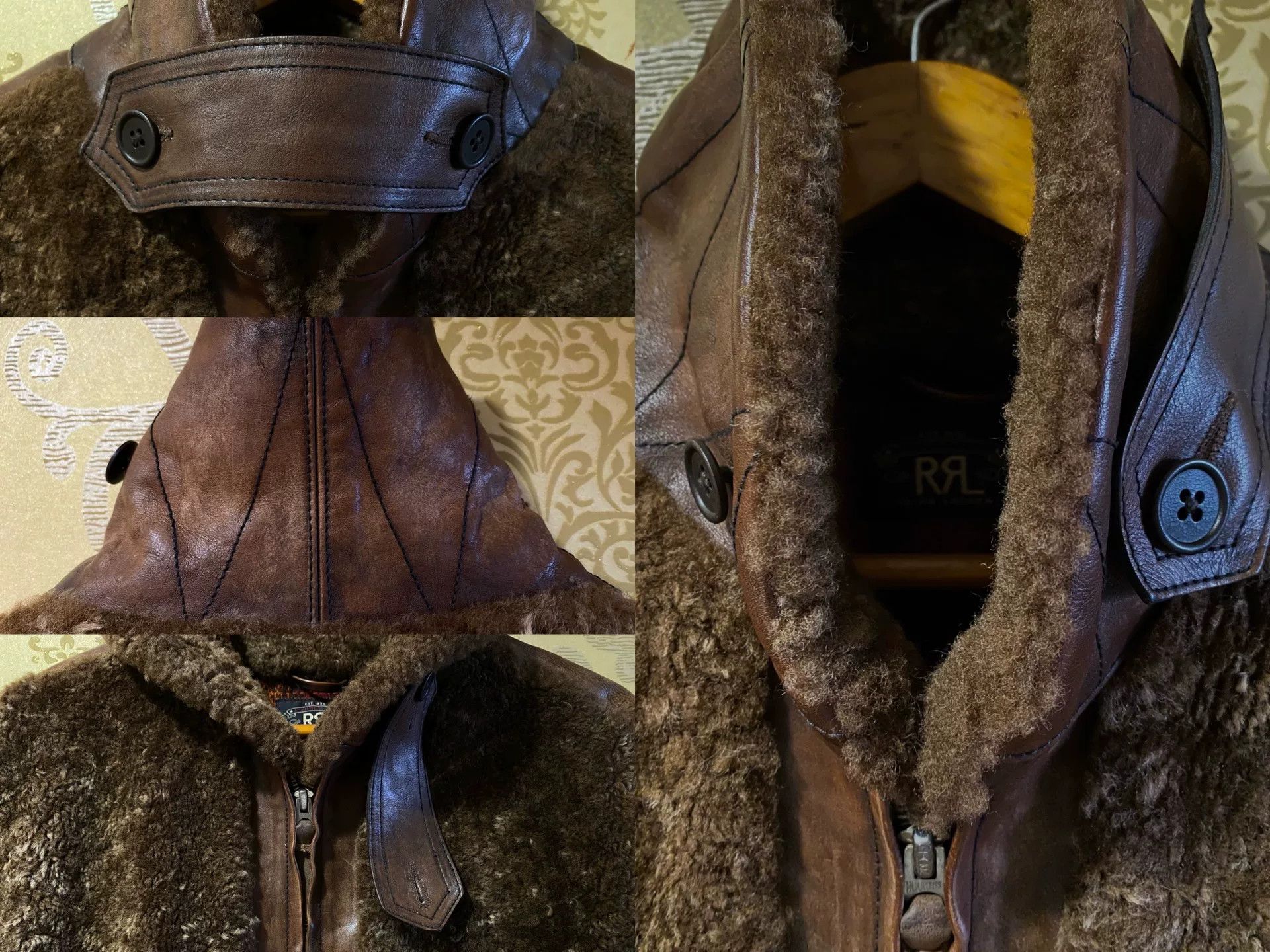 RRL Ralph Lauren Rare Double RL Brown Leather Jacket Size US XL / EU 56 / 4 - 5 Thumbnail