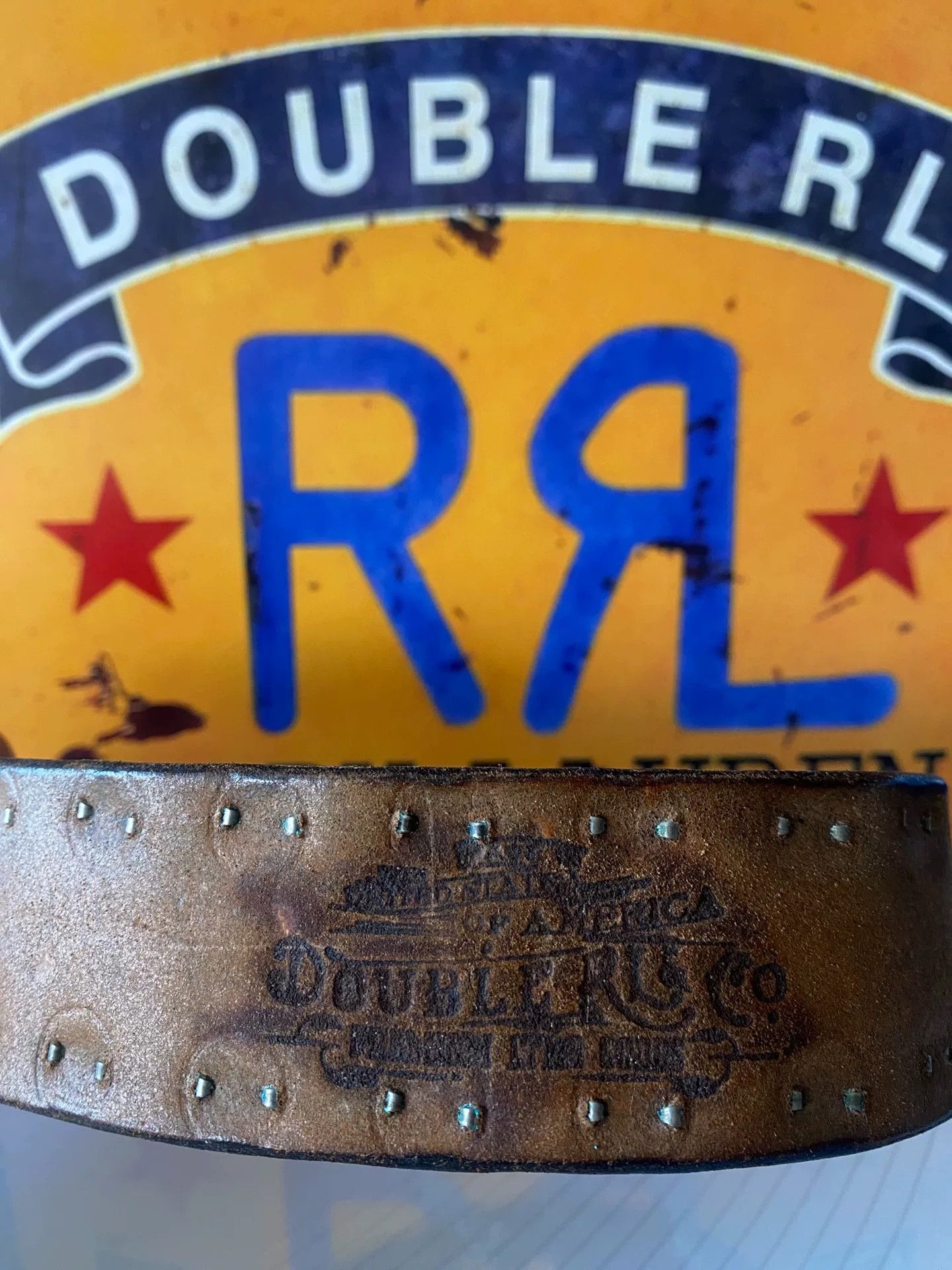 RRL Ralph Lauren Limited Edition Double RL Leather Belt Size ONE SIZE - 4 Thumbnail