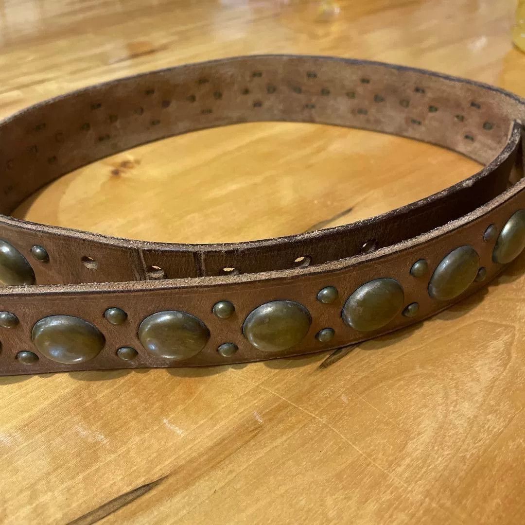 RRL Ralph Lauren RRL Leather Belt with Brass Studs Size ONE SIZE - 3 Thumbnail