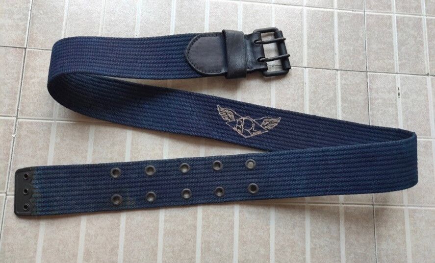 RRL Ralph Lauren Rare RRL Navy Canvas Leather Belt Size ONE SIZE - 2 Thumbnail