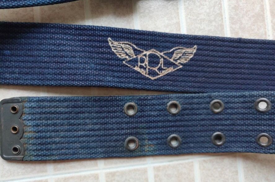 RRL Ralph Lauren Rare RRL Navy Canvas Leather Belt Size ONE SIZE - 4 Thumbnail