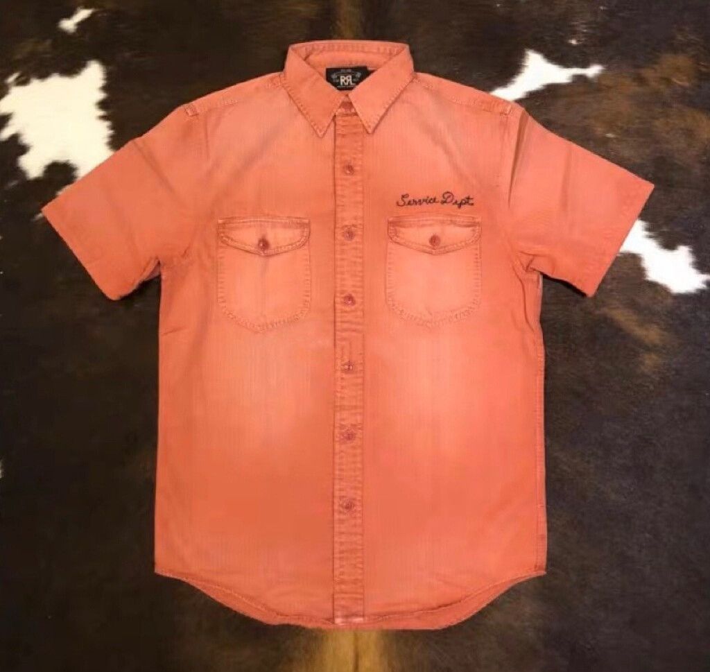 RRL Ralph Lauren Vintage RRL Service Dept Short Sleeve Shirt Size US L / EU 52-54 / 3 - 2 Thumbnail
