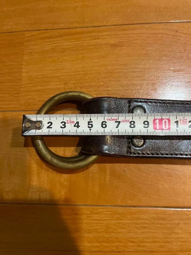RRL Ralph Lauren Classic Double RL Brass Buckle Leather Belt Size ONE SIZE - 6 Thumbnail