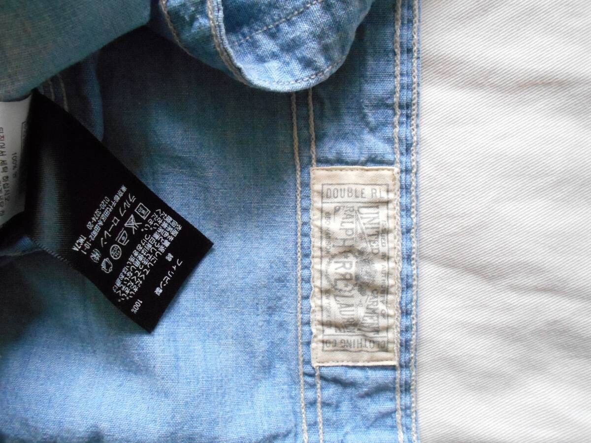 RRL Ralph Lauren Vintage Blue Military Patch Shirt Size US L / EU 52-54 / 3 - 7 Thumbnail