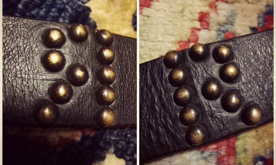 RRL Ralph Lauren Vintage Double RL Studded Leather Belt Size ONE SIZE - 8 Thumbnail