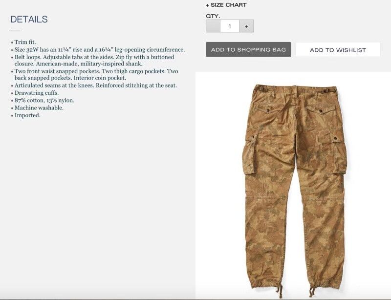 RRL Ralph Lauren Rare Vintage Camo Cargo Pants Size US 38 / EU 54 - 9 Thumbnail