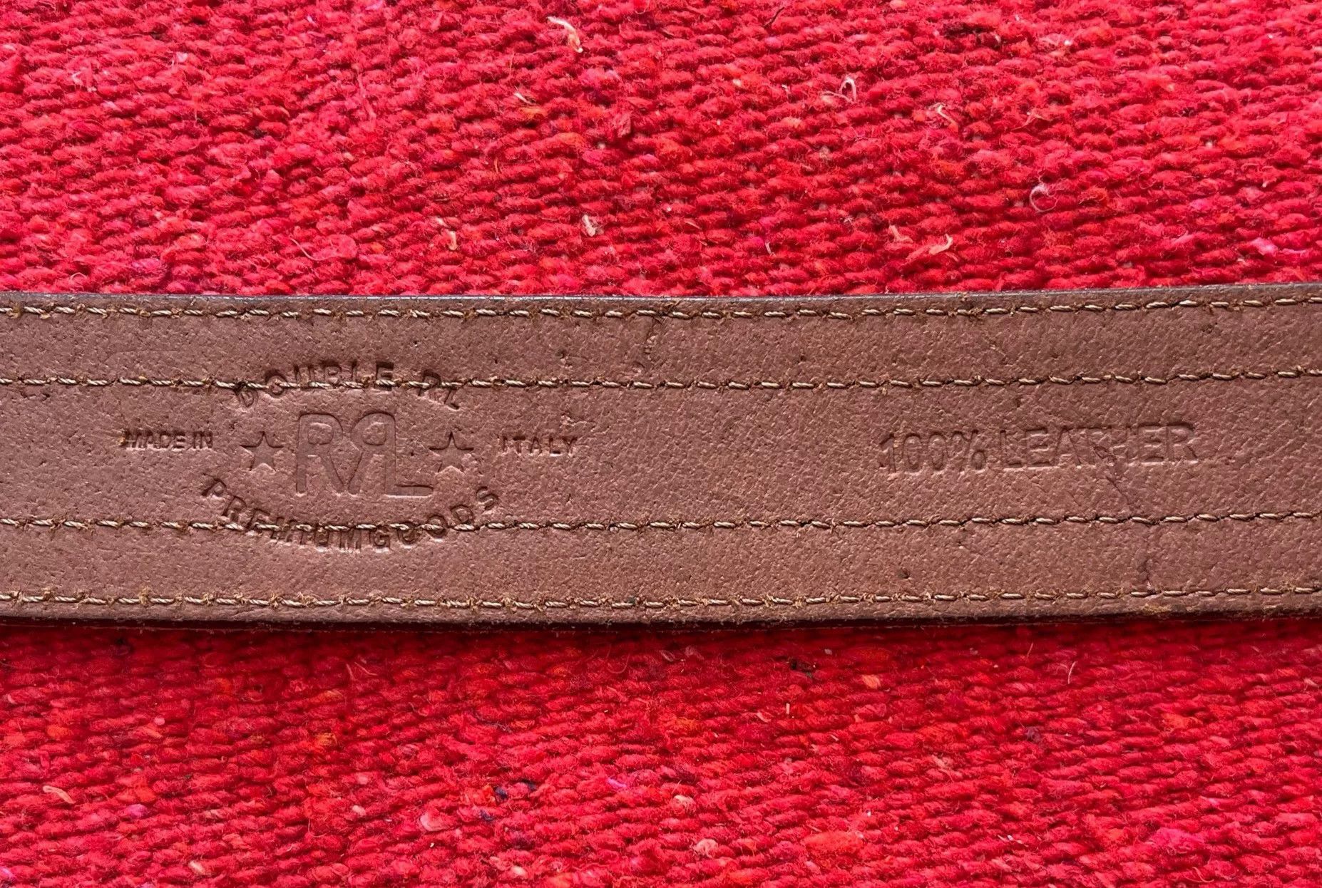 RRL Ralph Lauren Rare Double RL Classic Leather Belt Size ONE SIZE - 5 Thumbnail