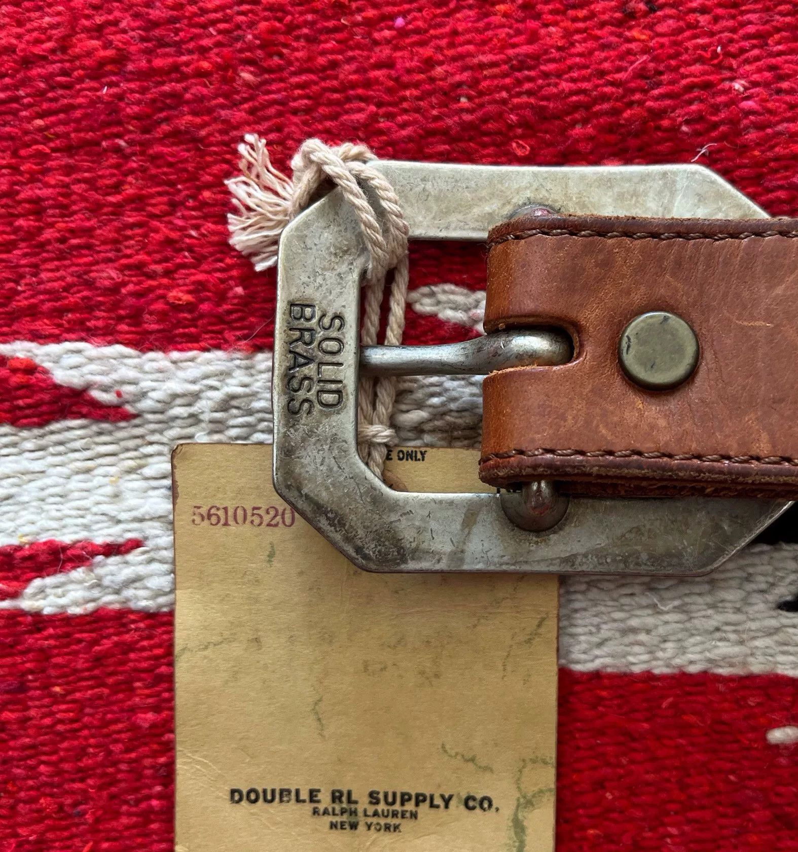 RRL Ralph Lauren Rare Double RL Classic Leather Belt Size ONE SIZE - 6 Thumbnail