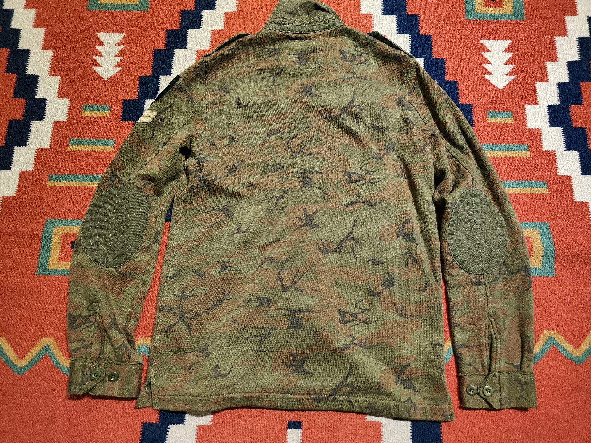 RRL Ralph Lauren Rugby Camouflage Knitted Military Jacket Size US M / EU 48-50 / 2 - 3 Thumbnail