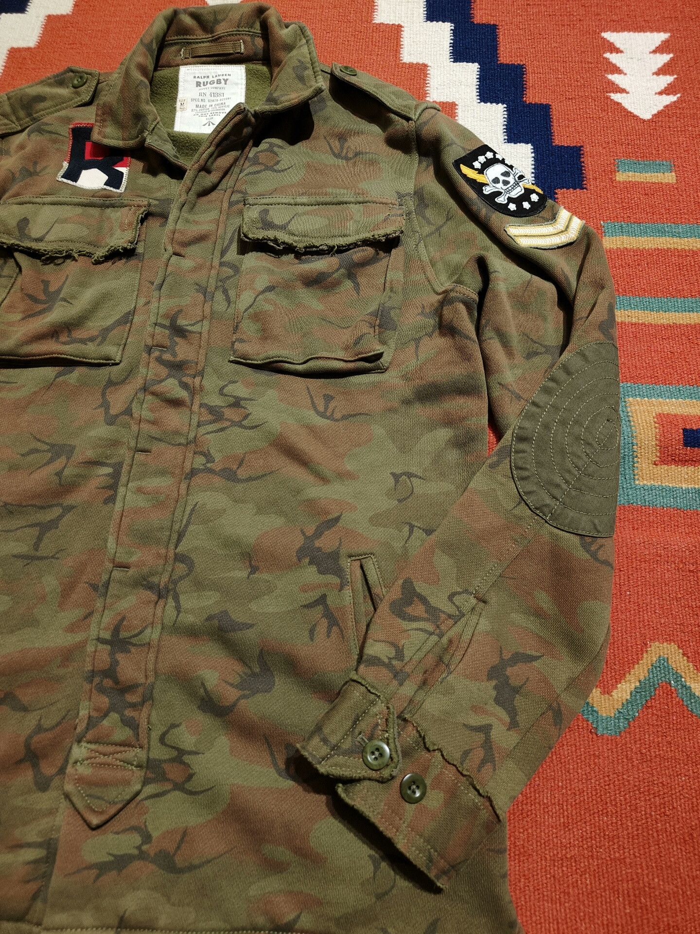RRL Ralph Lauren Rugby Camouflage Knitted Military Jacket Size US M / EU 48-50 / 2 - 9 Thumbnail