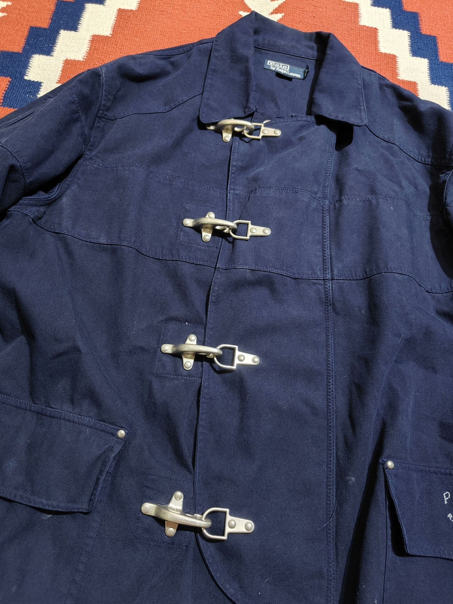 Polo Ralph Lauren Navy Blue Lobster Claw Firefighter Jacket Size US L / EU 52-54 / 3 - 3 Thumbnail