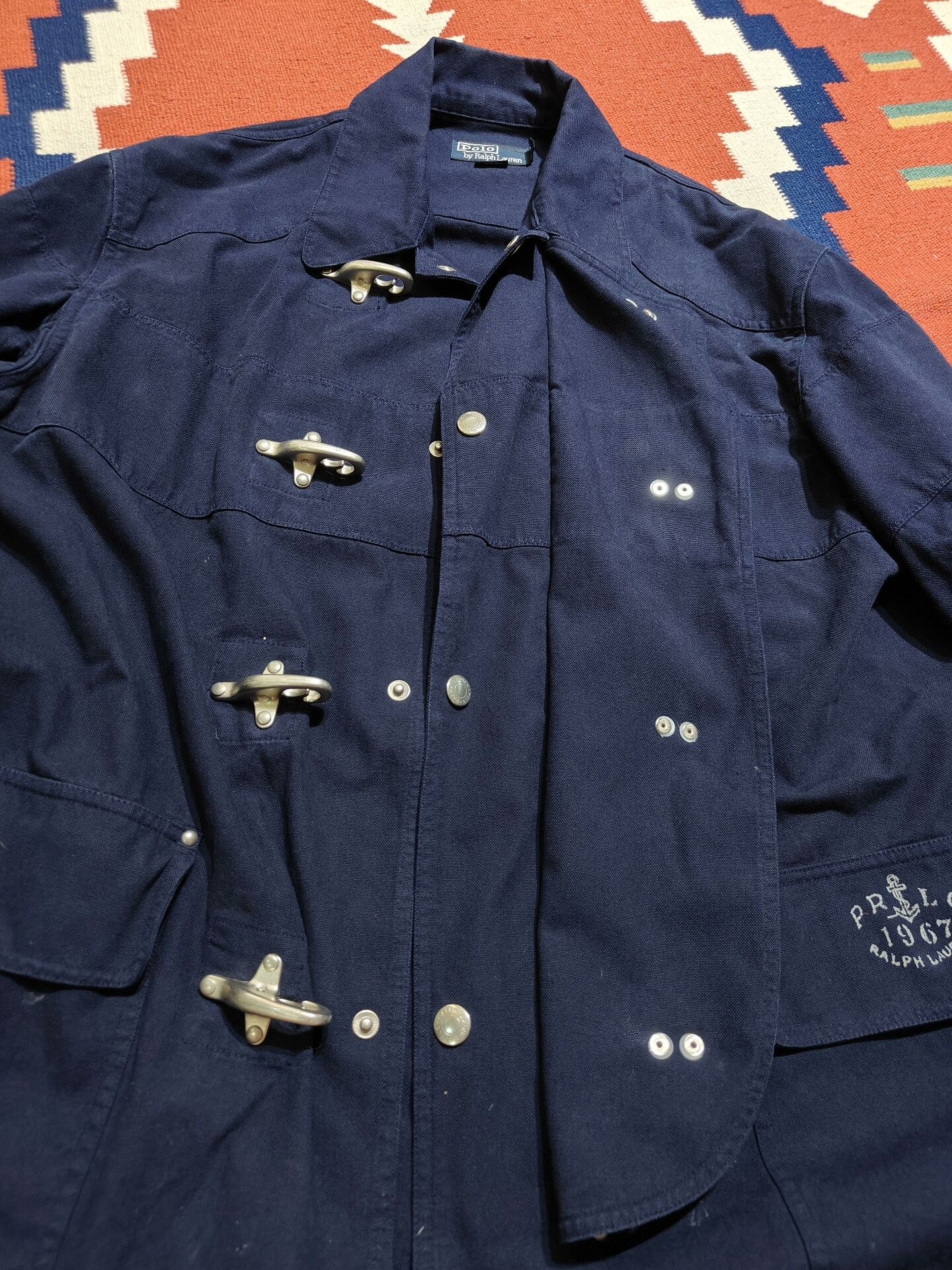 Polo Ralph Lauren Navy Blue Lobster Claw Firefighter Jacket Size US L / EU 52-54 / 3 - 7 Thumbnail