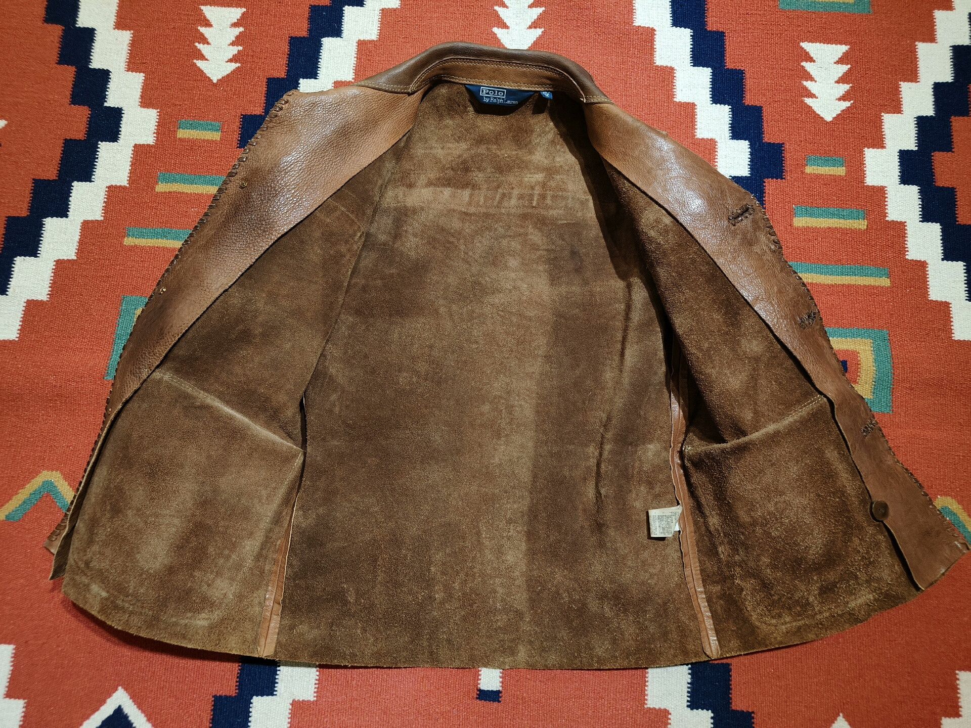 Vintage Vintage Ralph Lauren Fringed Leather Jacket Size US M / EU 48-50 / 2 - 9 Thumbnail