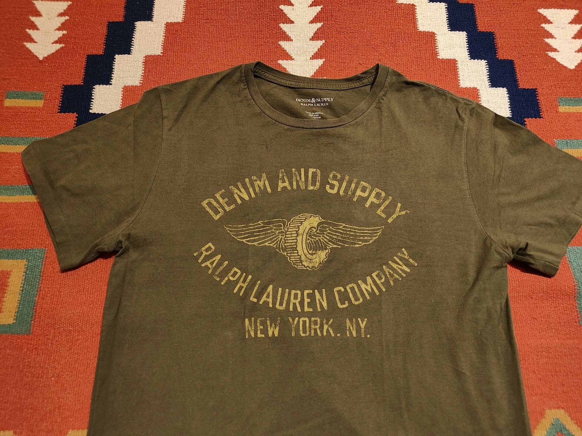 Denim & Supply Ralph Lauren RL Denim Supply Olive Green T-Shirt Size US L / EU 52-54 / 3 - 2 Thumbnail