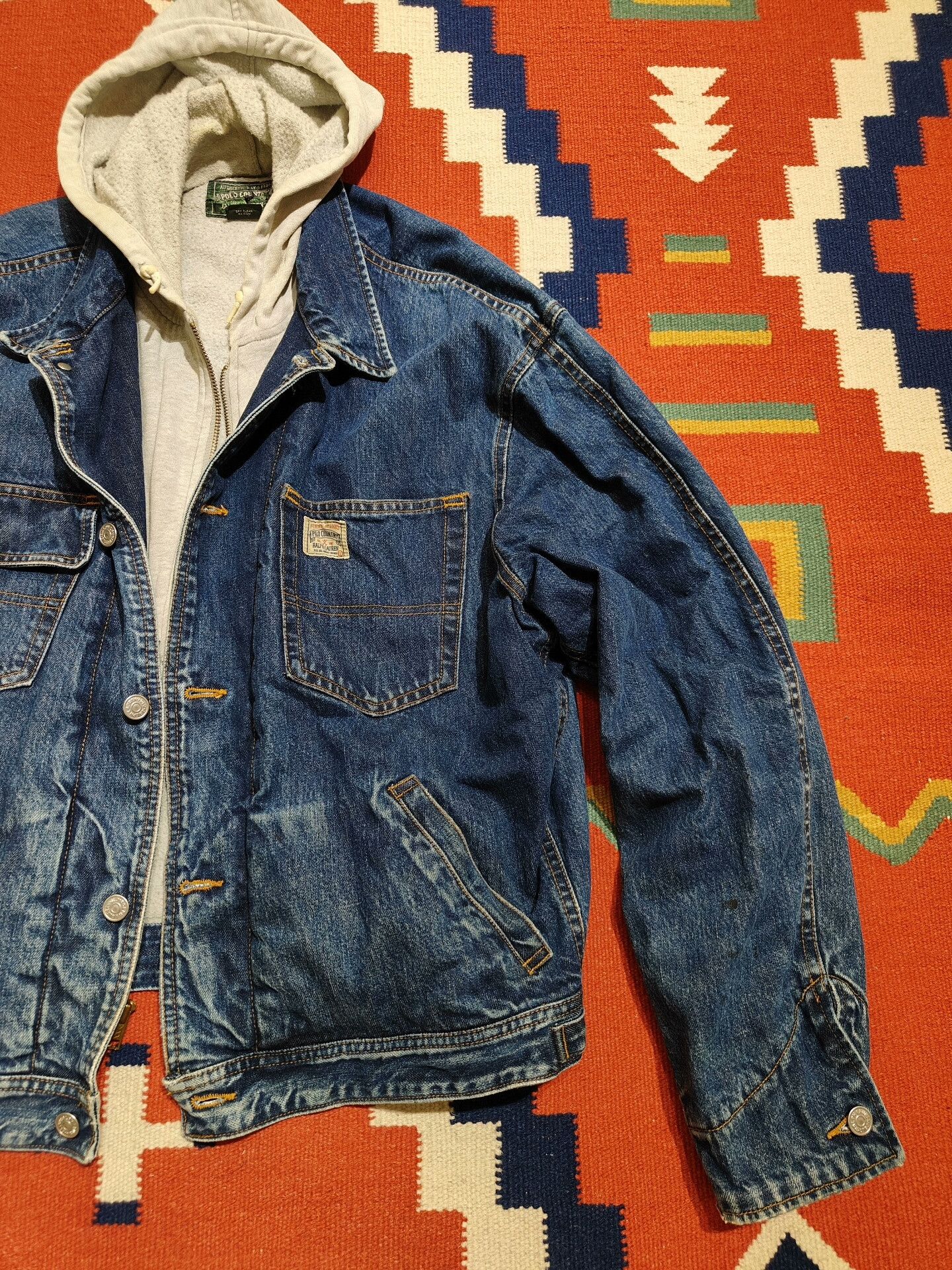 Vintage Vintage Polo Country Denim Jacket Size US L / EU 52-54 / 3 - 2 Thumbnail