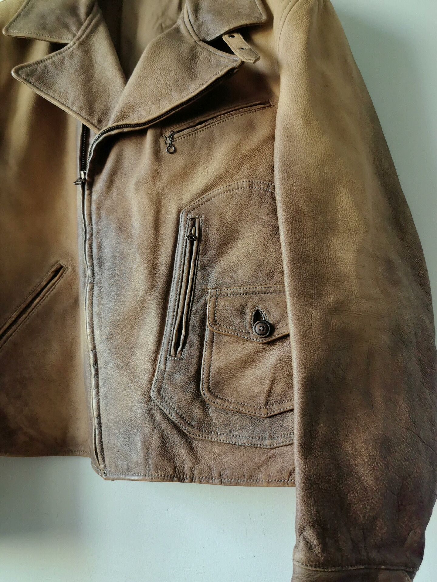 RRL Ralph Lauren rrl vintage heavy leather jacket Size US XL / EU 56 / 4 - 5 Thumbnail