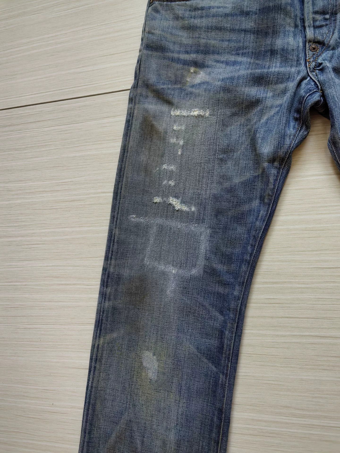 RRL Ralph Lauren rrl vintage blue distressed denim pants Size US 30 / EU 46 - 5 Thumbnail