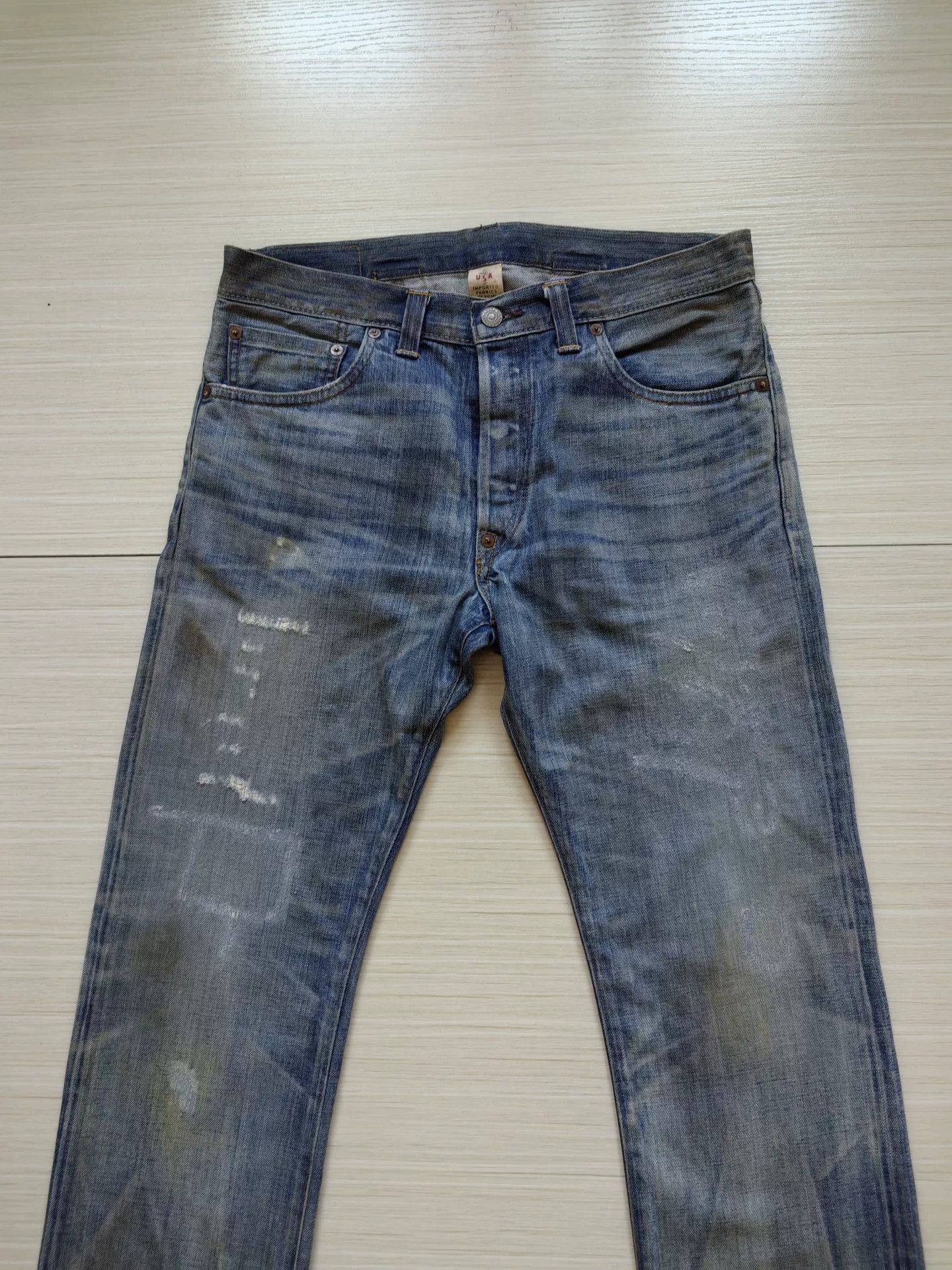 RRL Ralph Lauren rrl vintage blue distressed denim pants Size US 30 / EU 46 - 3 Thumbnail