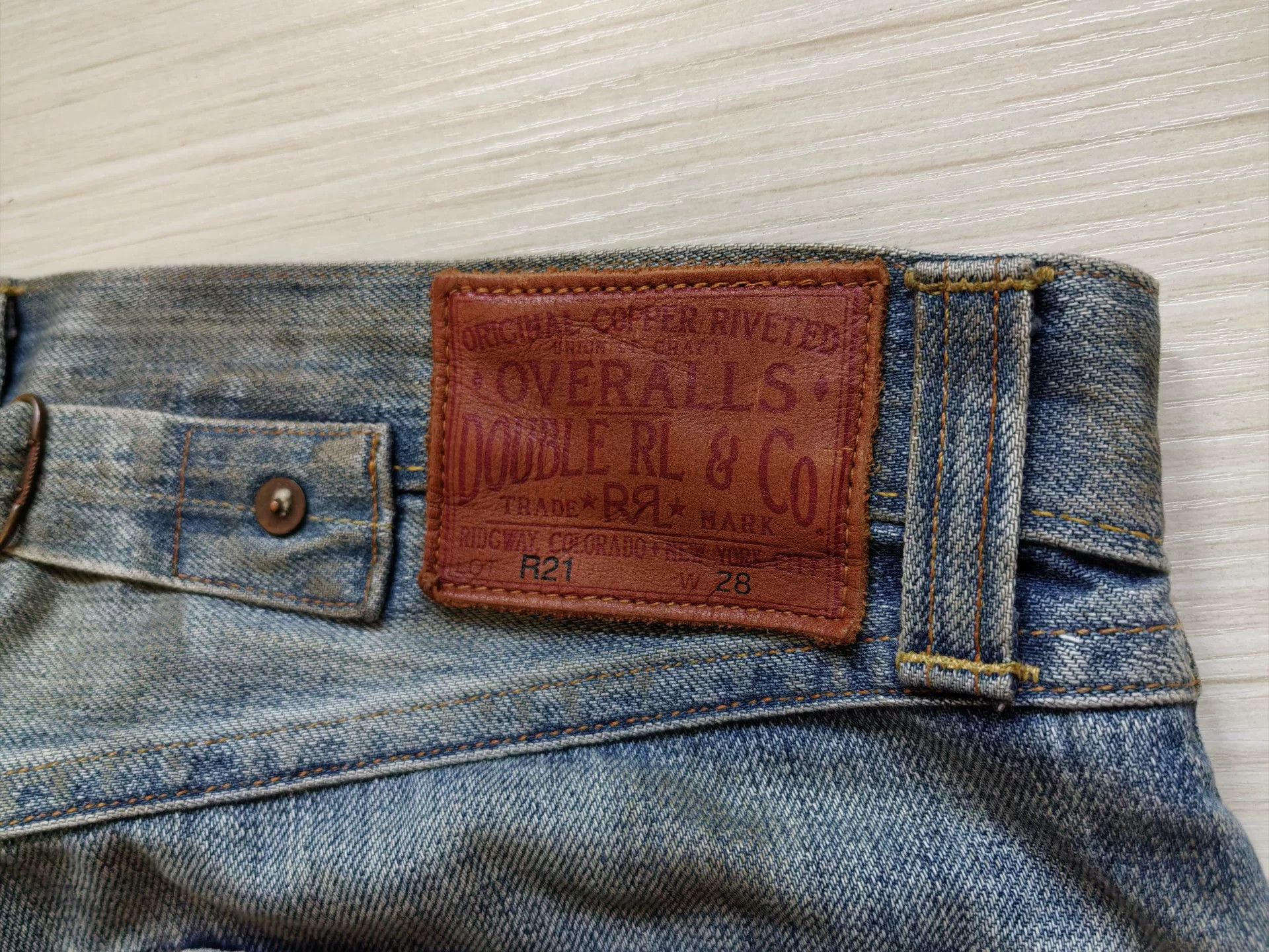 RRL Ralph Lauren rrl vintage blue distressed denim pants Size US 30 / EU 46 - 7 Thumbnail