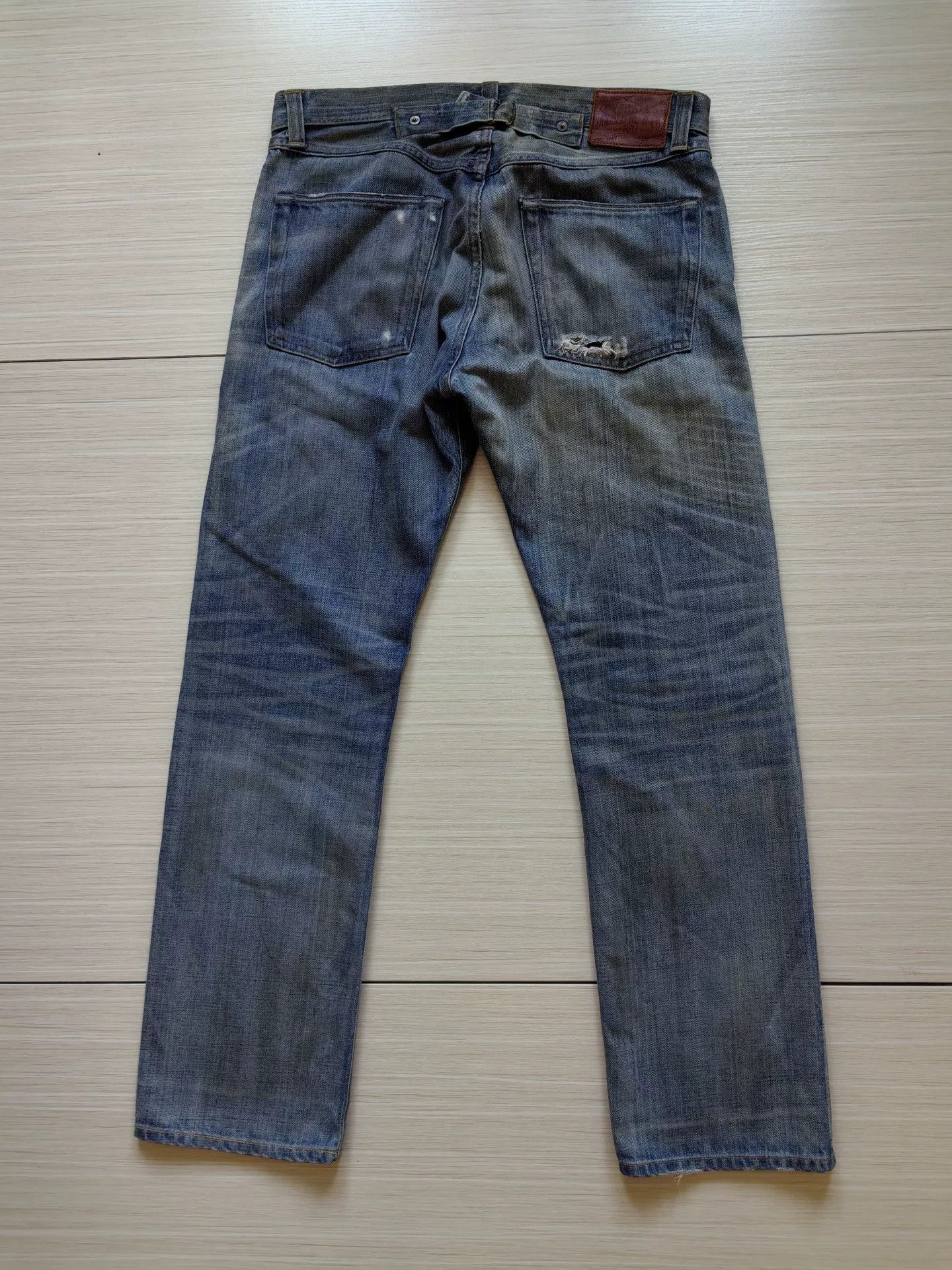 RRL Ralph Lauren rrl vintage blue distressed denim pants Size US 30 / EU 46 - 4 Thumbnail