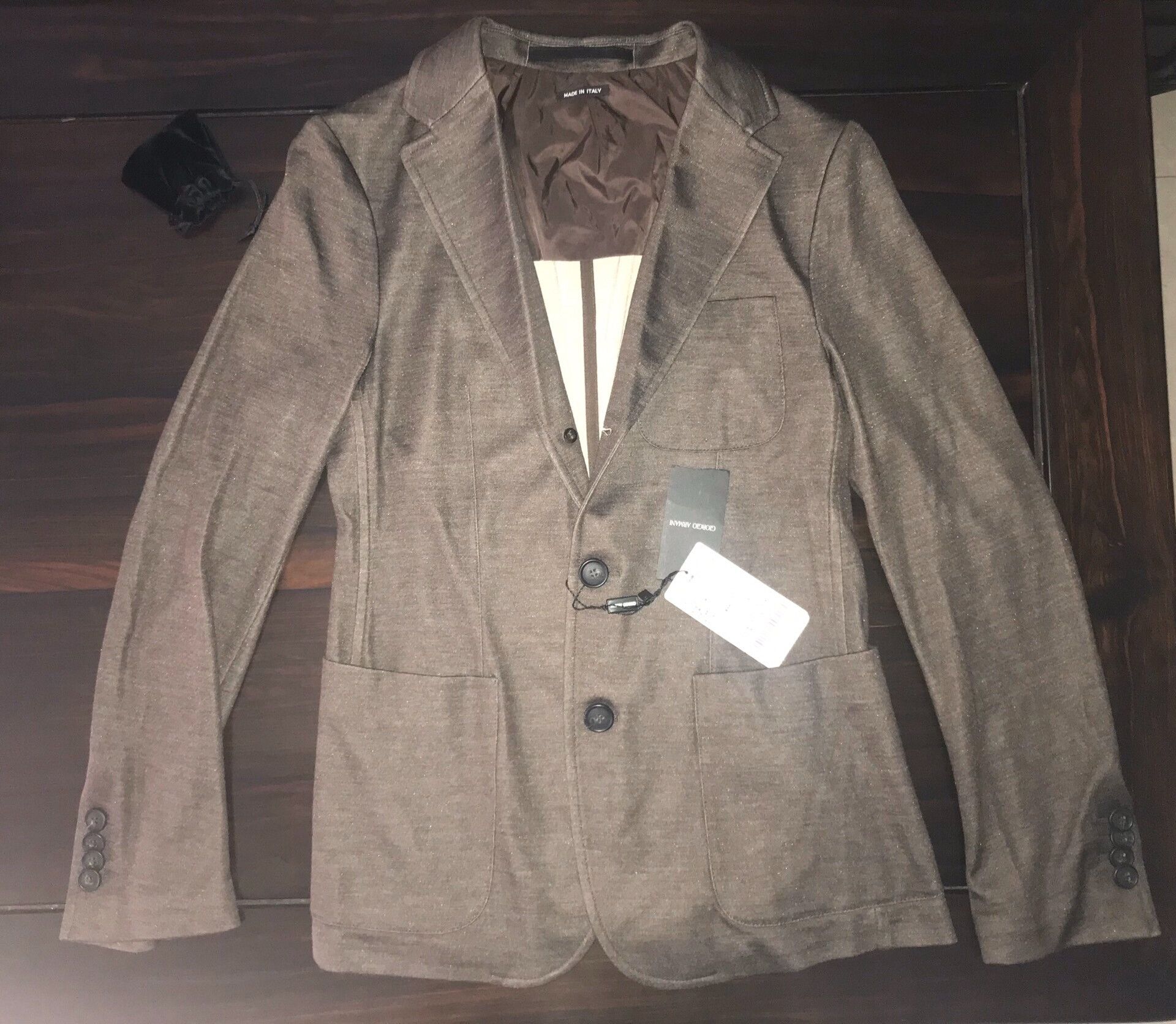 Giorgio Armani brown cashmere silk business casual jacket Size US L / EU 52-54 / 3 - 2 Thumbnail