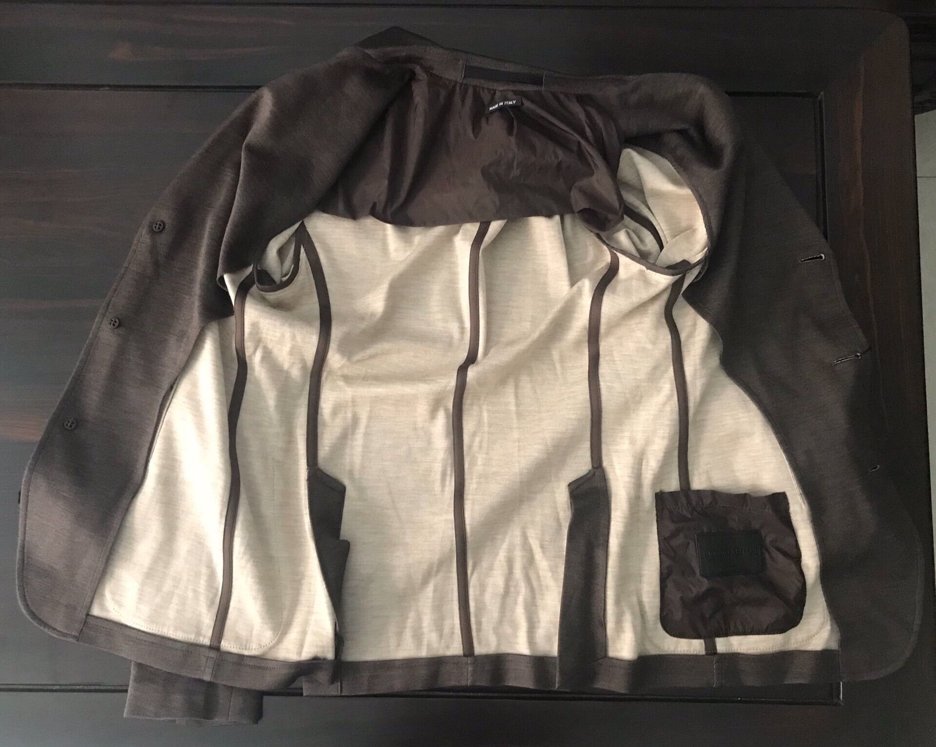 Giorgio Armani brown cashmere silk business casual jacket Size US L / EU 52-54 / 3 - 6 Thumbnail