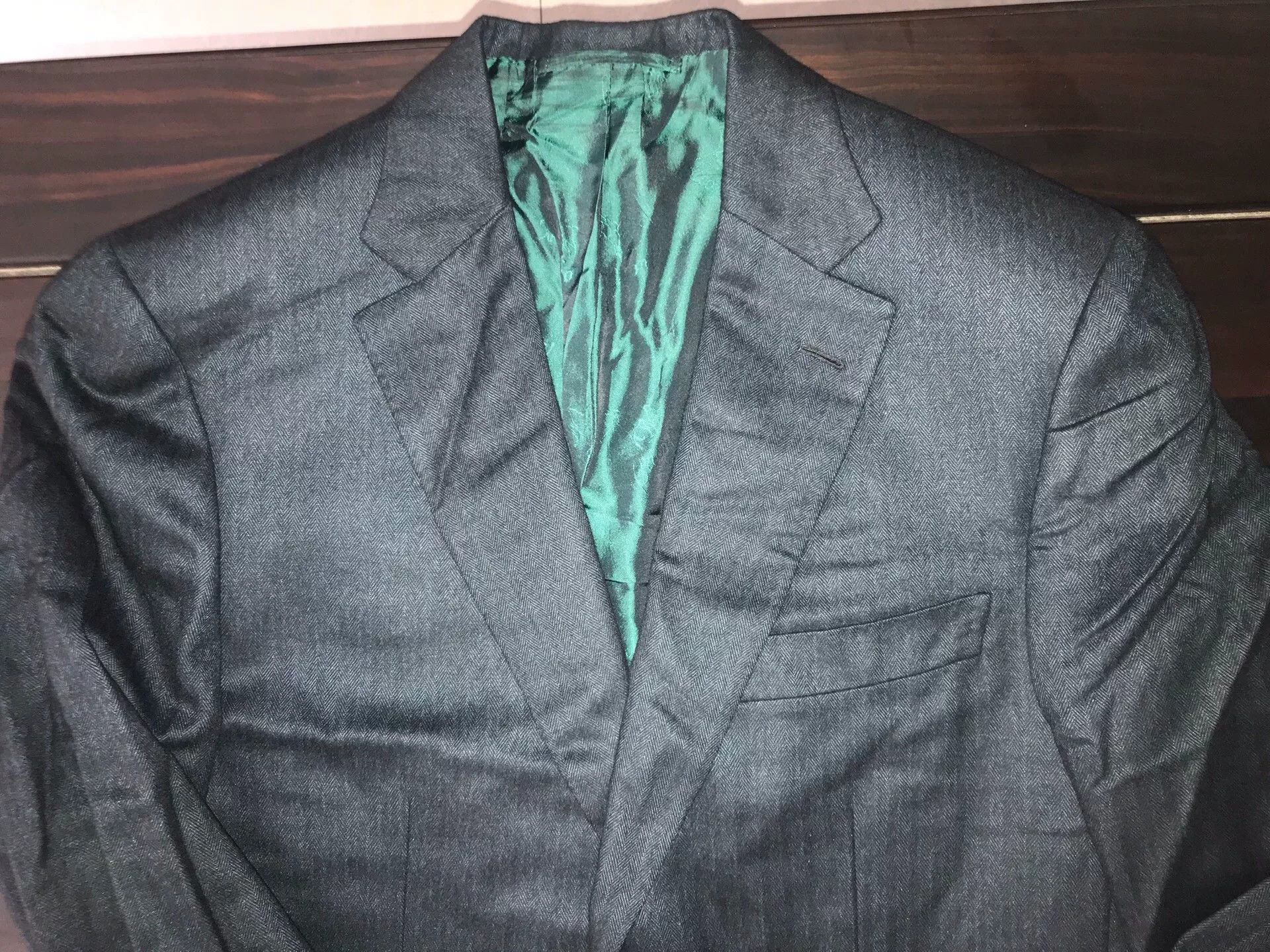Brioni brioni cashmere silk suit jacket black green Size US L / EU 52-54 / 3 - 3 Thumbnail