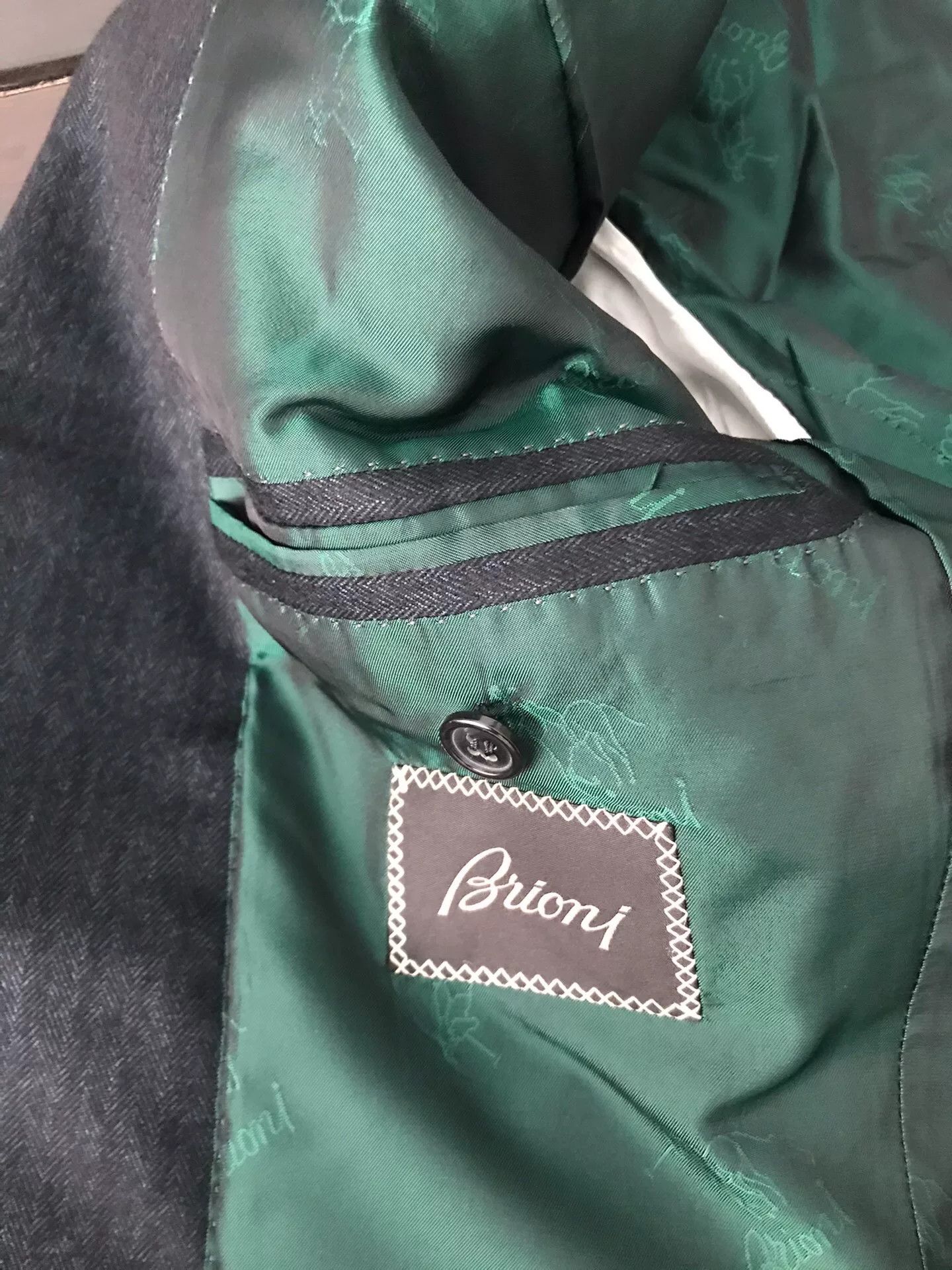 Brioni brioni cashmere silk suit jacket black green Size US L / EU 52-54 / 3 - 7 Thumbnail