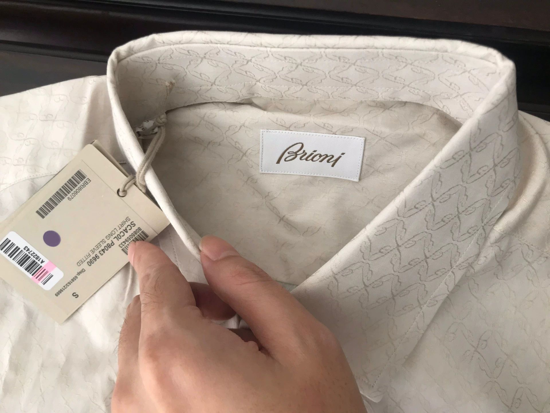 new brioni jacquard shirt size S