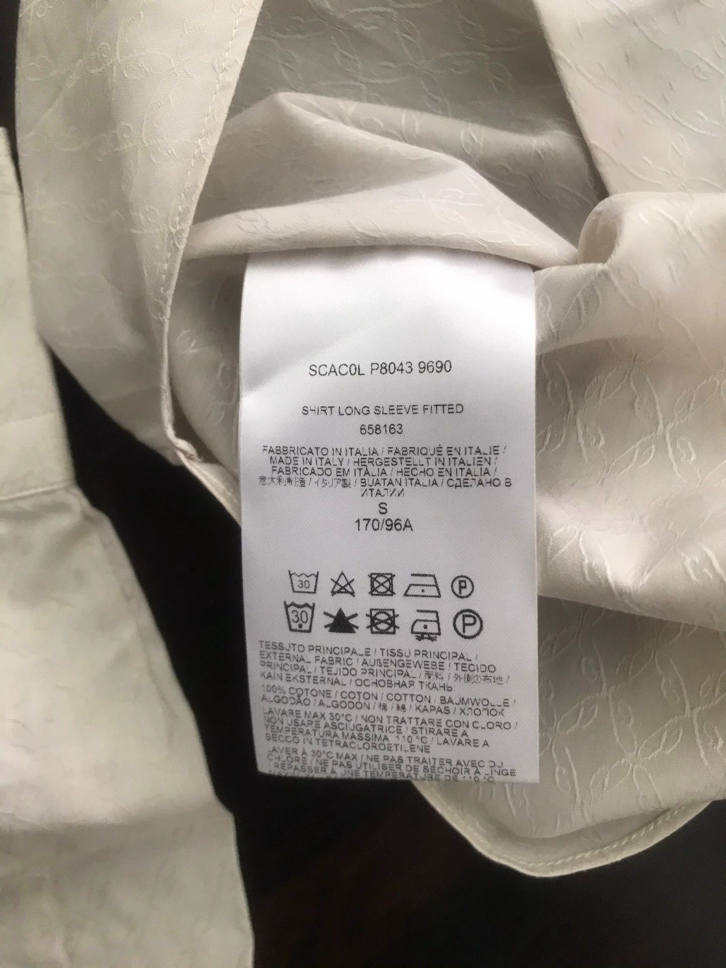 new brioni jacquard shirt size S
