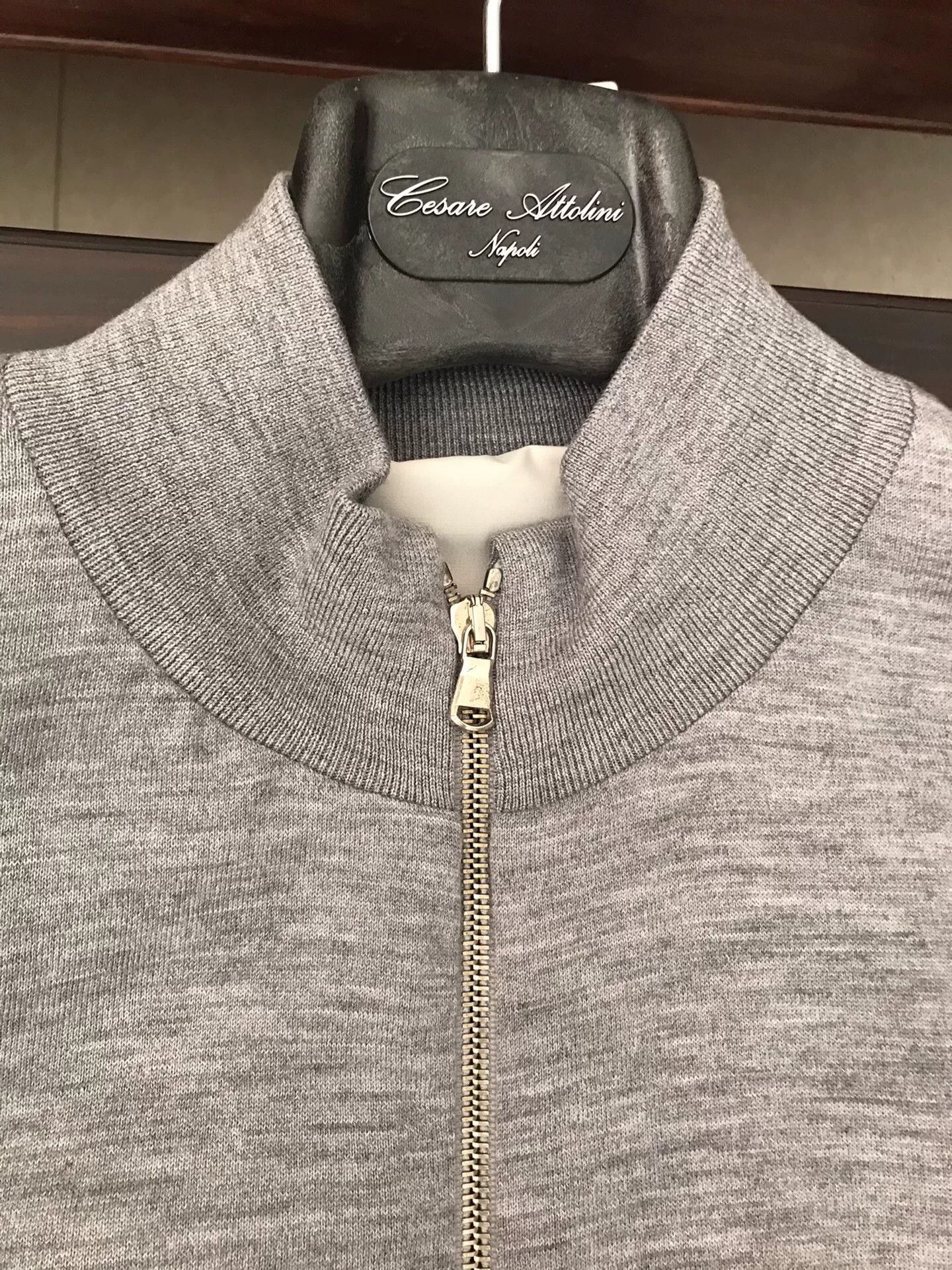 Cesare Attolini cesare attolini gray wool bomber jacket Size US L / EU 52-54 / 3 - 3 Thumbnail