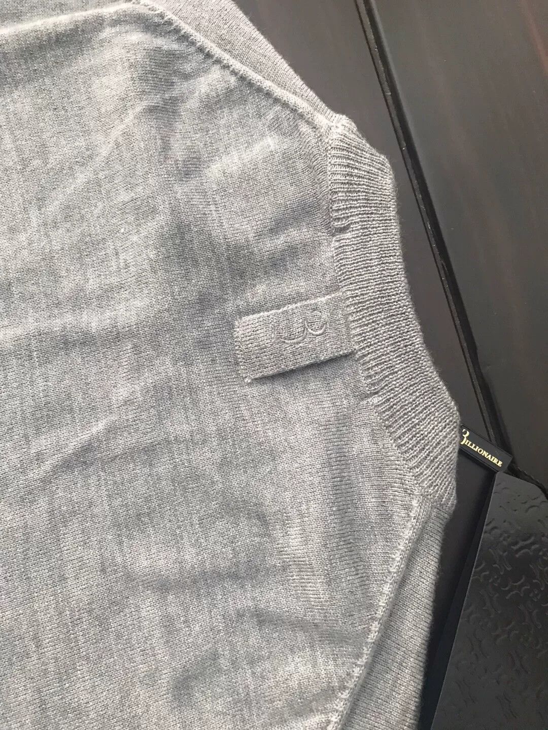 Billionaire Couture luxury gray wool sweater with logo Size US L / EU 52-54 / 3 - 6 Thumbnail