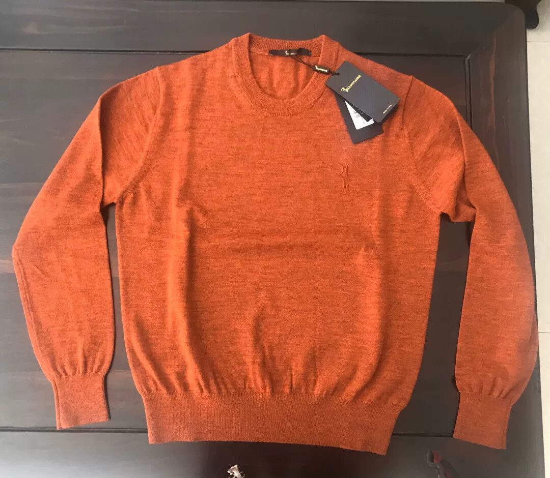 Billionaire Couture luxury gray wool sweater with logo Size US L / EU 52-54 / 3 - 4 Thumbnail