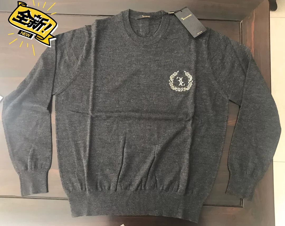 Billionaire Couture luxury gray wool sweater with logo Size US L / EU 52-54 / 3 - 2 Thumbnail