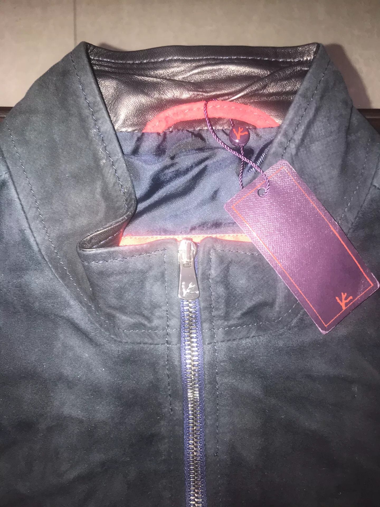 Isaia Napolii new isaia suede leather jacket in dark color Size US L / EU 52-54 / 3 - 4 Thumbnail