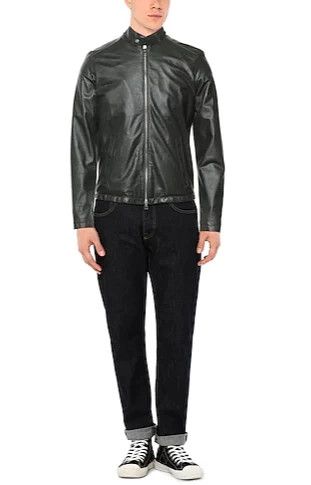 Giorgio Brato handcrafted dark green leather motorcycle jacket Size US L / EU 52-54 / 3 - 9 Thumbnail