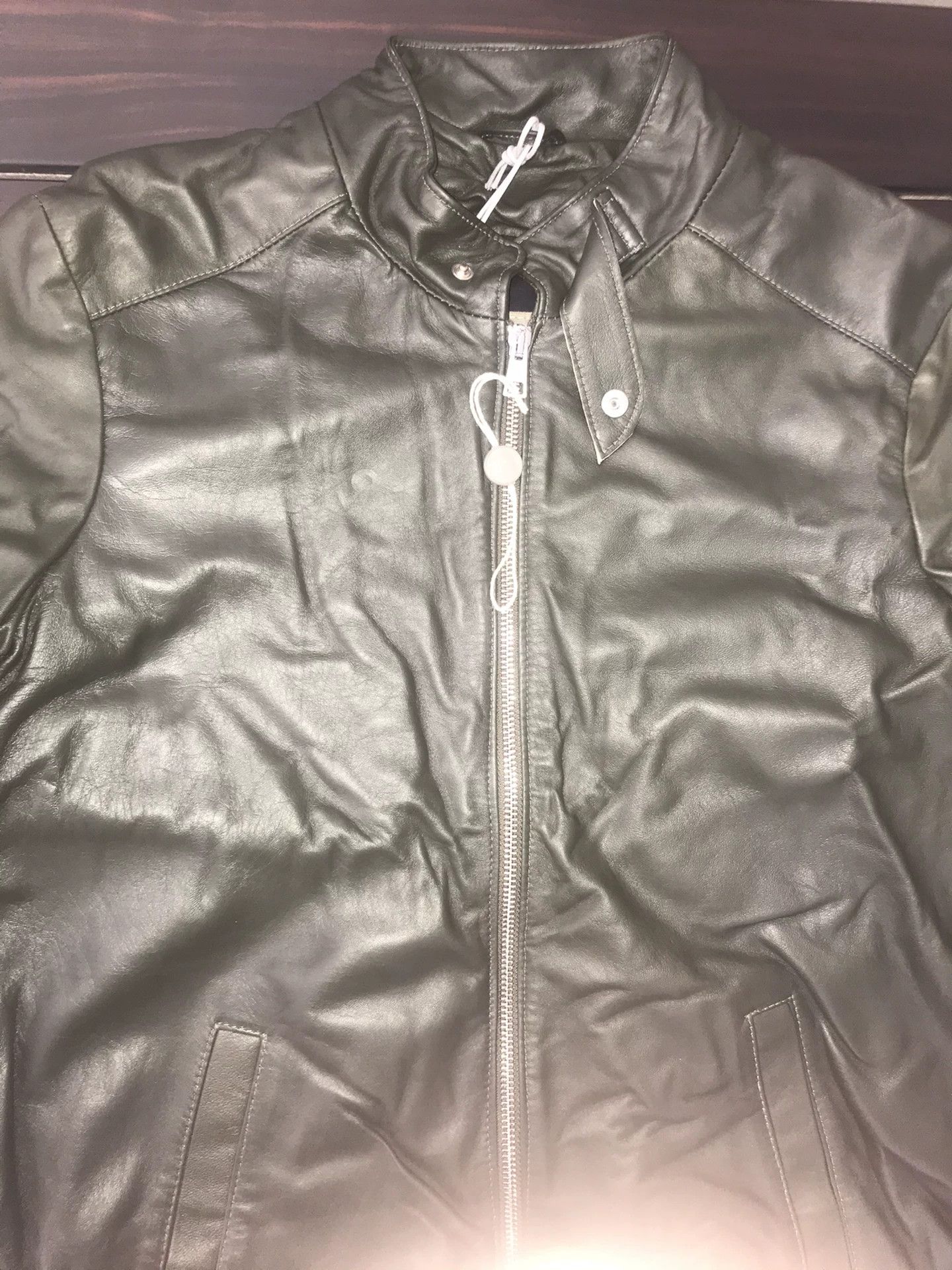 Giorgio Brato handcrafted dark green leather motorcycle jacket Size US L / EU 52-54 / 3 - 3 Thumbnail