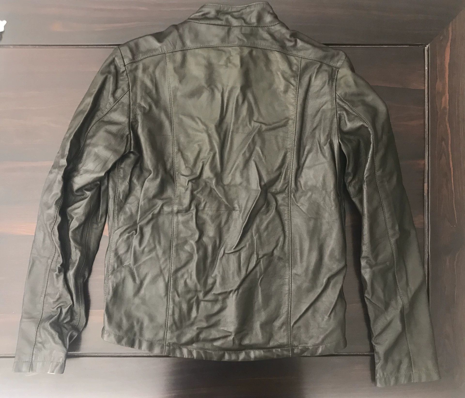 Giorgio Brato handcrafted dark green leather motorcycle jacket Size US L / EU 52-54 / 3 - 2 Thumbnail