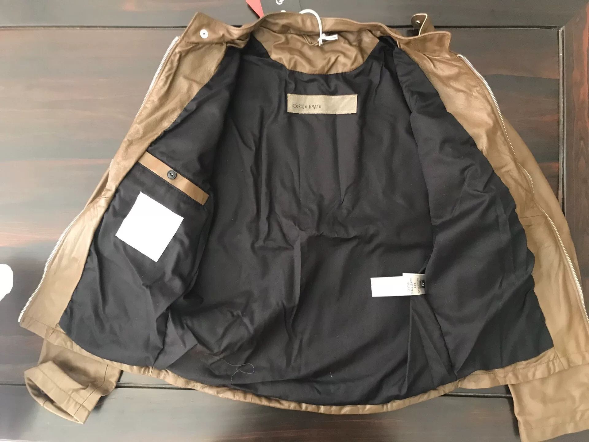 Giorgio Brato brown leather motorcycle jacket by giorgio brato Size US M / EU 48-50 / 2 - 4 Thumbnail