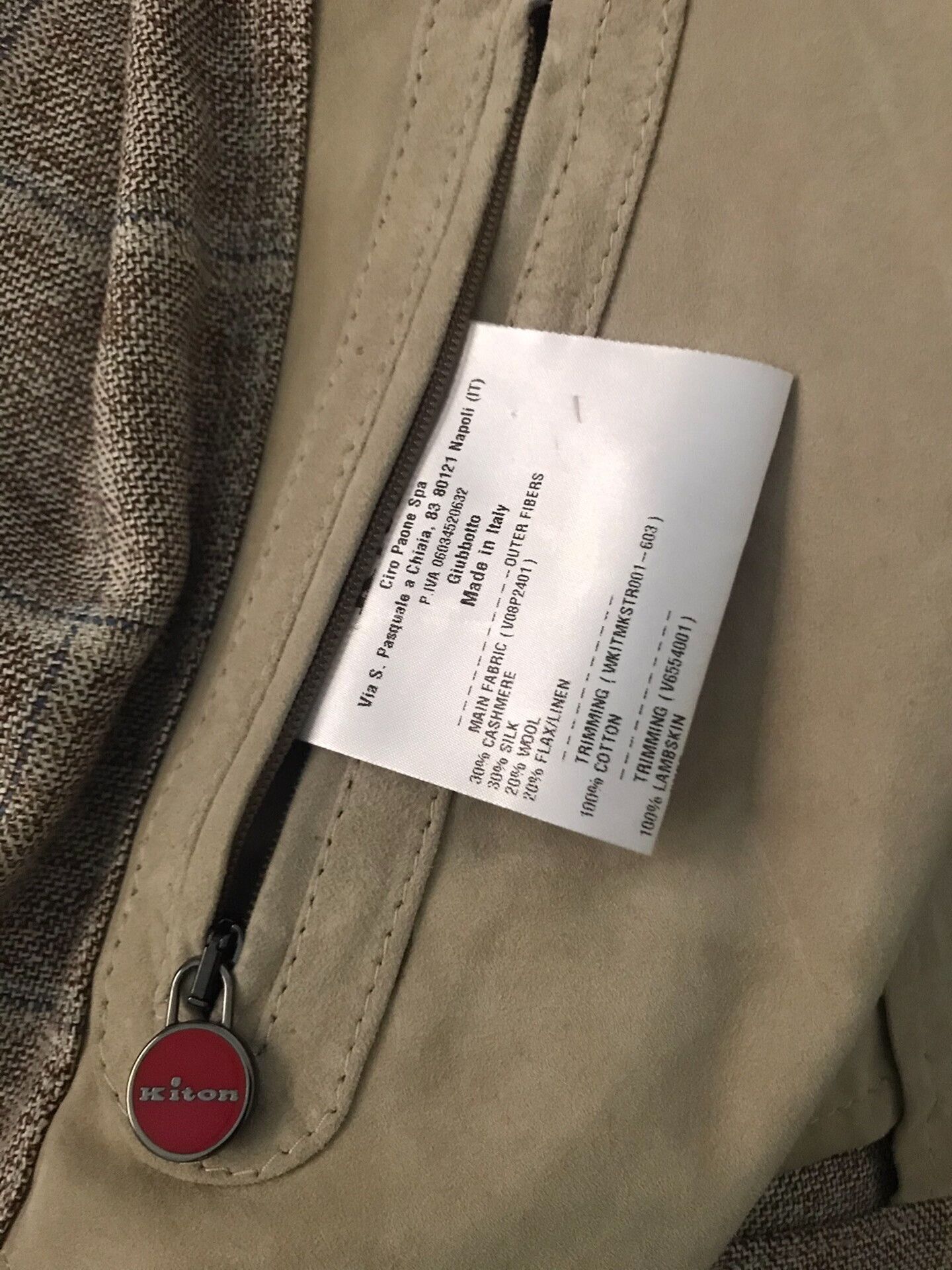 Brunello Cucinelli premium men's jacket in light beige checkered pattern Size US L / EU 52-54 / 3 - 5 Thumbnail