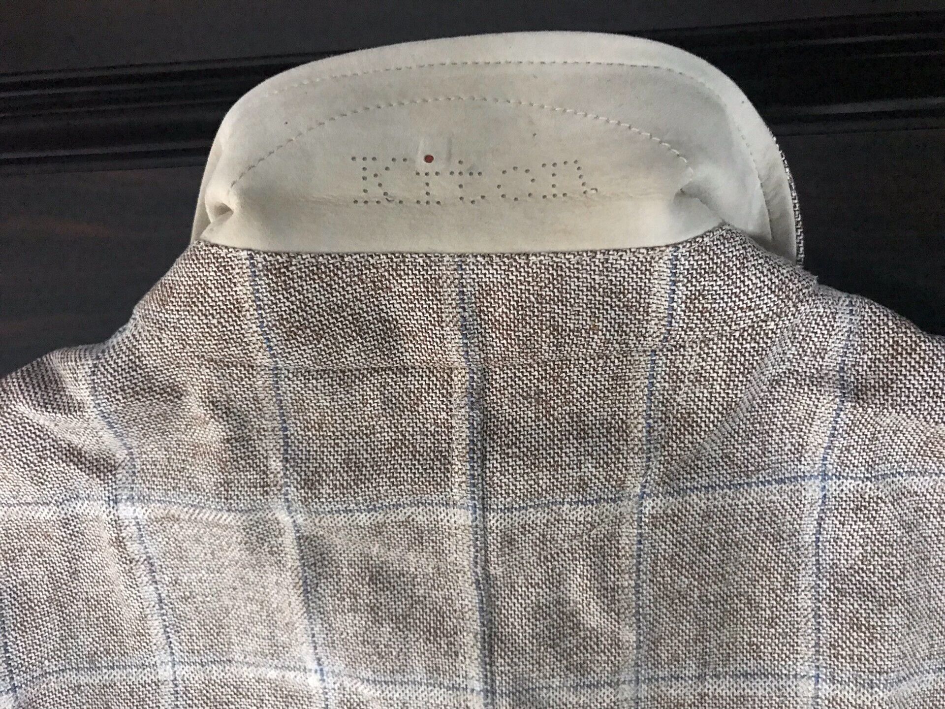 Brunello Cucinelli premium men's jacket in light beige checkered pattern Size US L / EU 52-54 / 3 - 6 Thumbnail