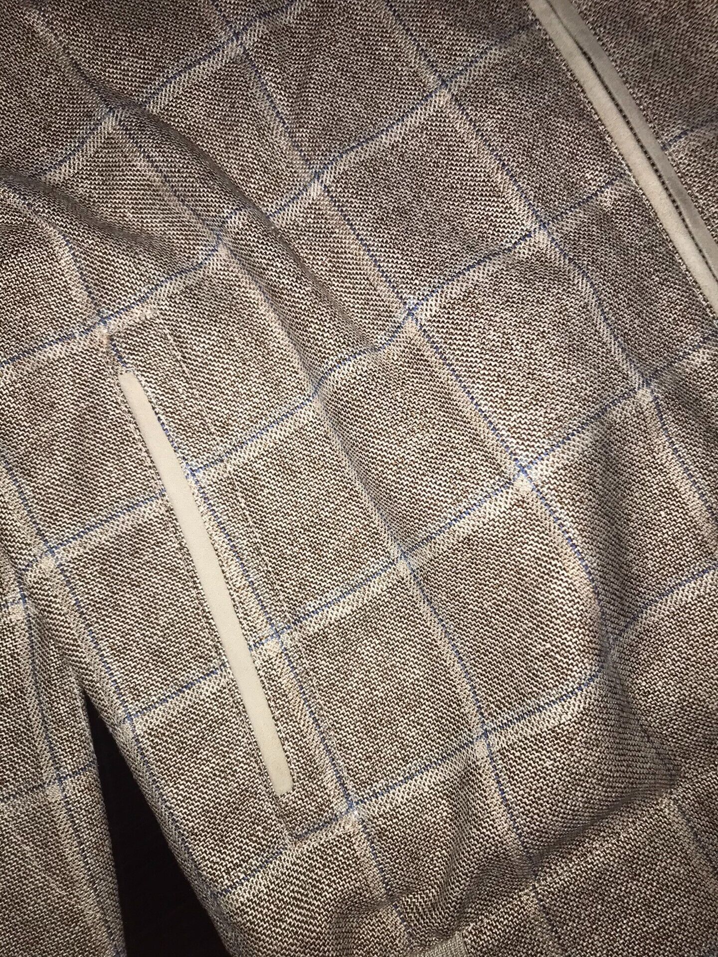 Brunello Cucinelli premium men's jacket in light beige checkered pattern Size US L / EU 52-54 / 3 - 8 Thumbnail