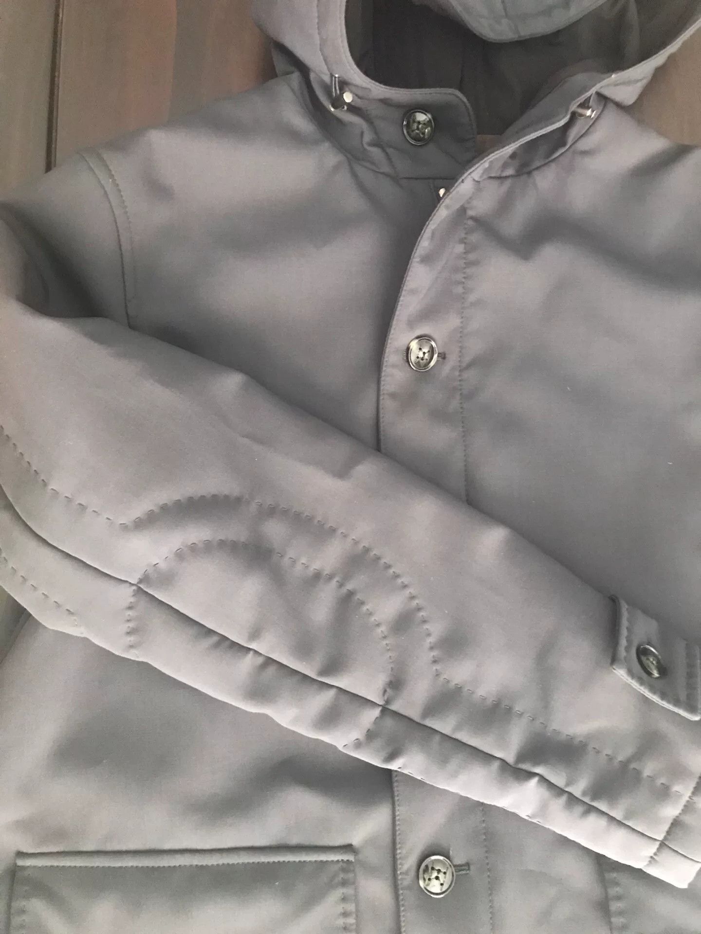 Kiton Kiton Wool Mid-Length Windproof Coat Size US L / EU 52-54 / 3 - 4 Thumbnail