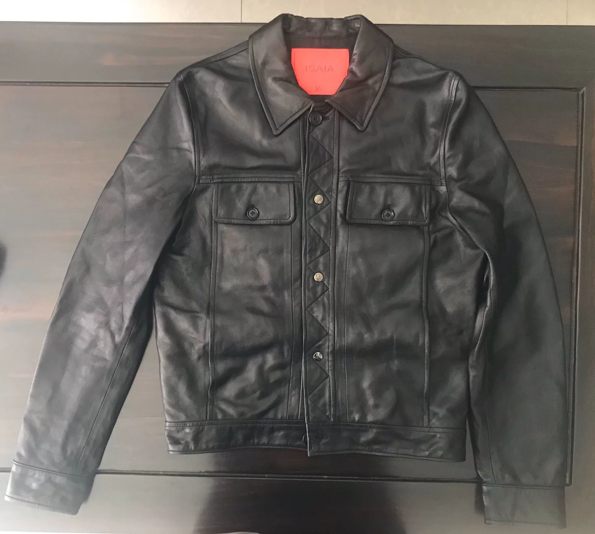 Isaia Napolii isaia black leather jacket size 48 Size US M / EU 48-50 / 2 - 2 Thumbnail