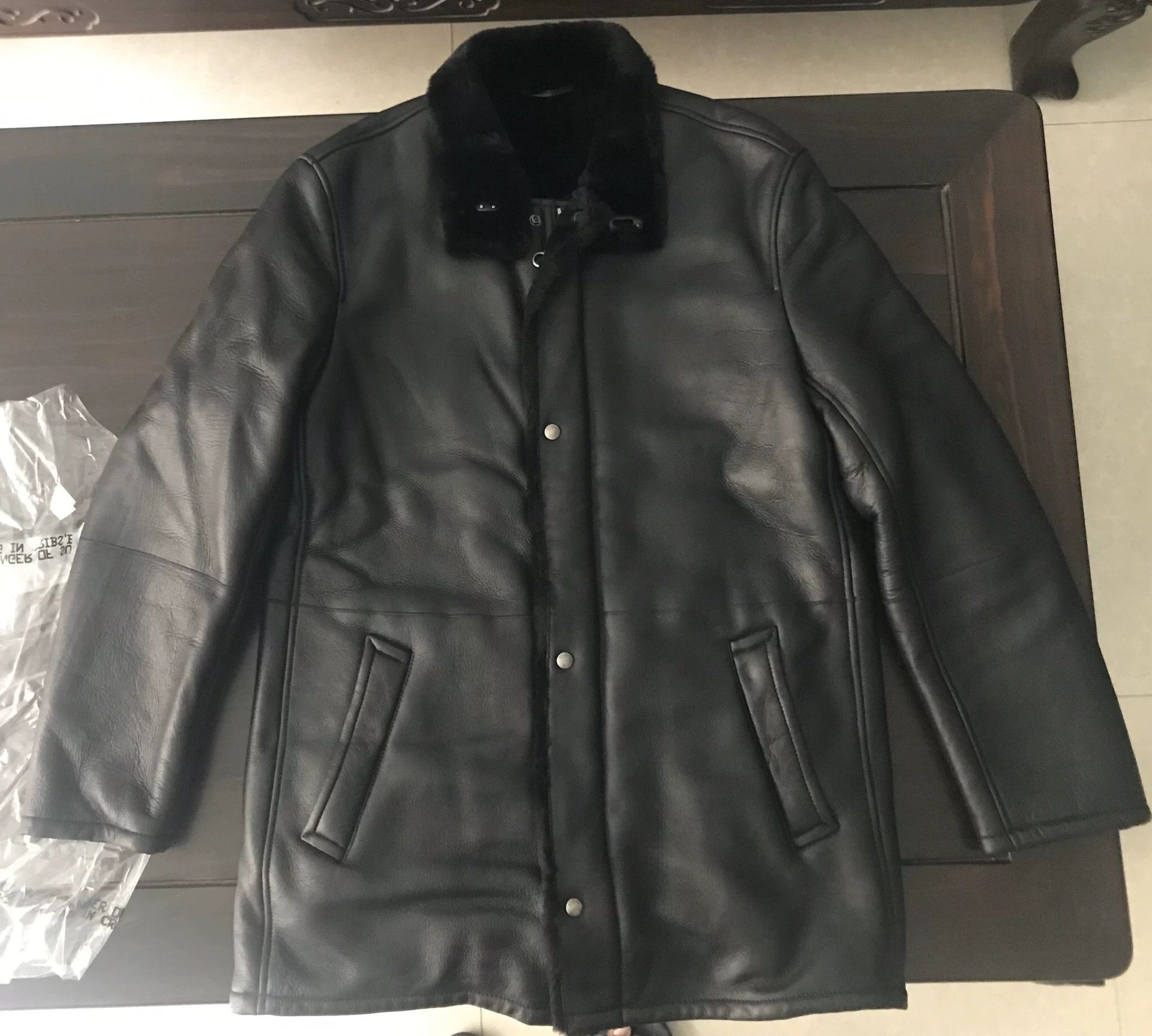 Salvatore Ferragamo black shearling coat by salvatore ferragamo Size L / US 10 / IT 46 - 2 Thumbnail