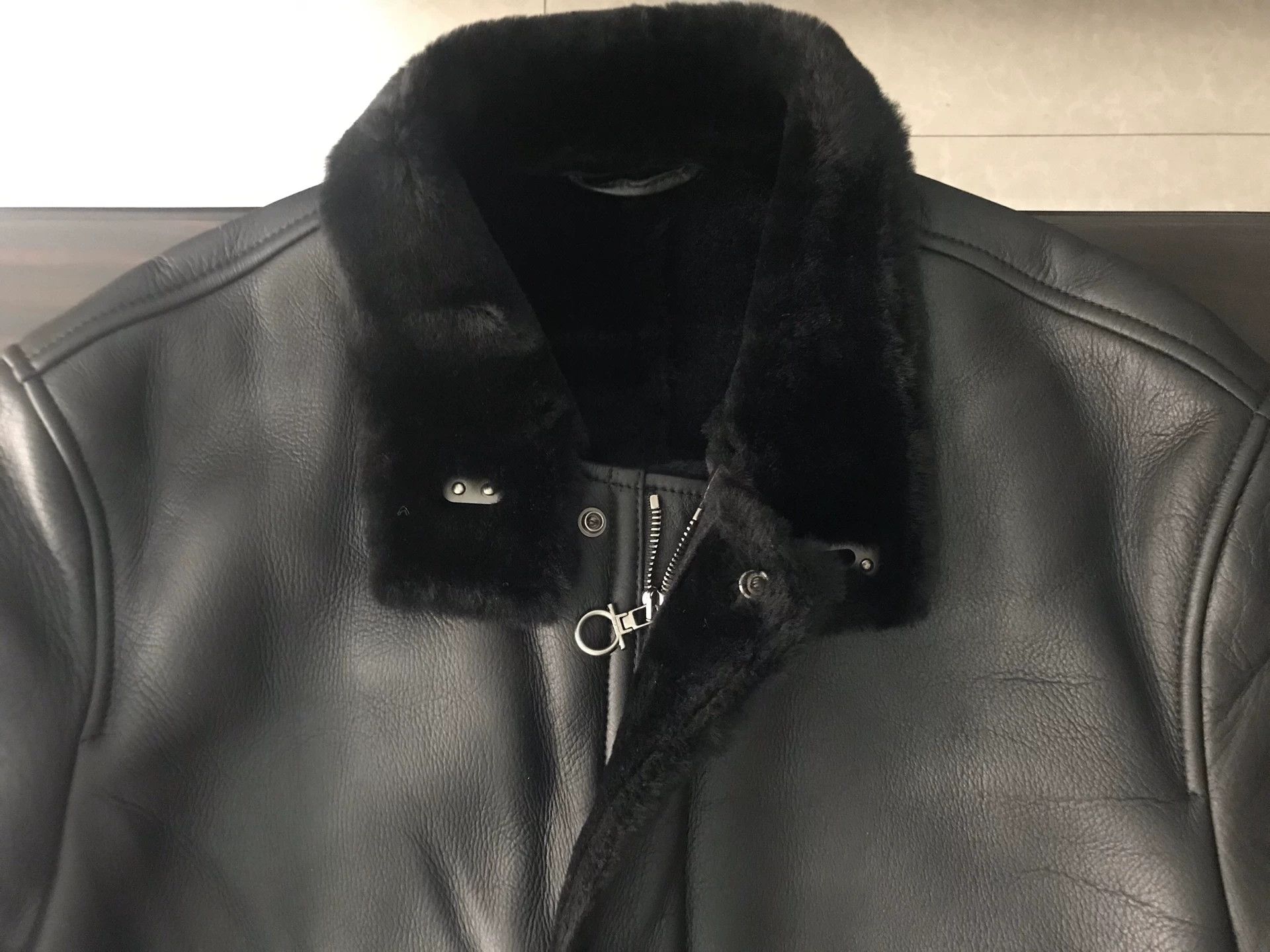 Salvatore Ferragamo black shearling coat by salvatore ferragamo Size L / US 10 / IT 46 - 5 Thumbnail