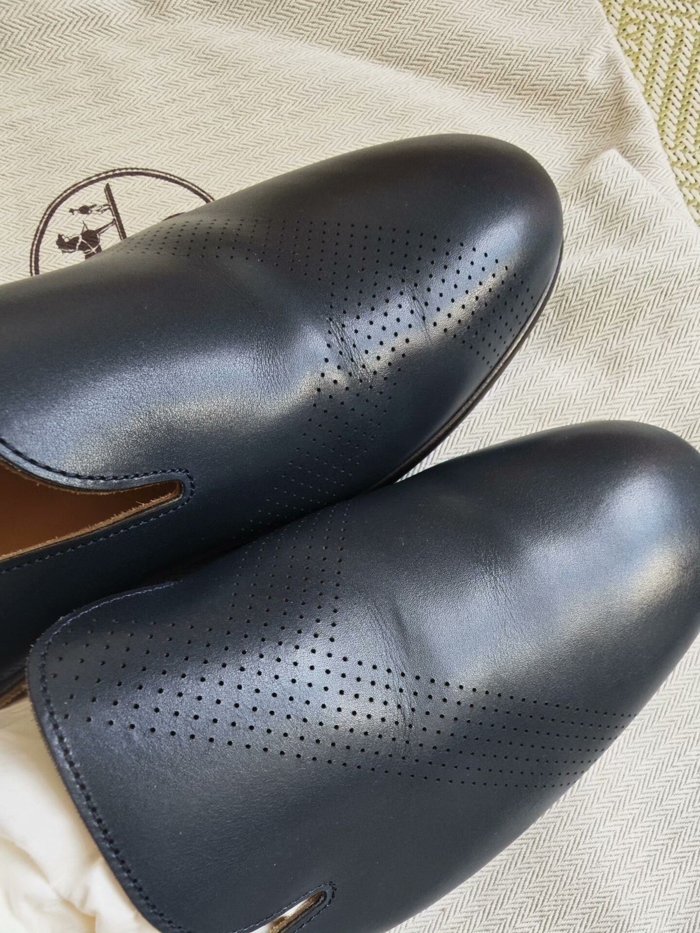 Hermes hermes loafers in deep navy blue leather Size US 11 / EU 44 - 8 Thumbnail