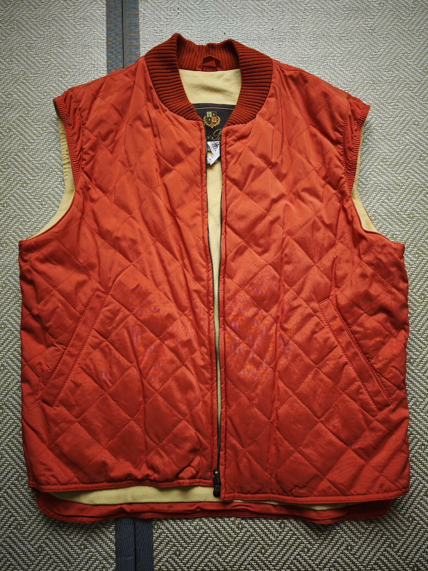 Loro Piana Loro Piana Quilted Vest in Rare Orange Design Size US L / EU 52-54 / 3 - 2 Thumbnail